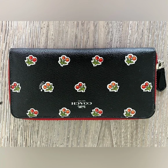 COACH canvas backpack and COACH leather wallet.